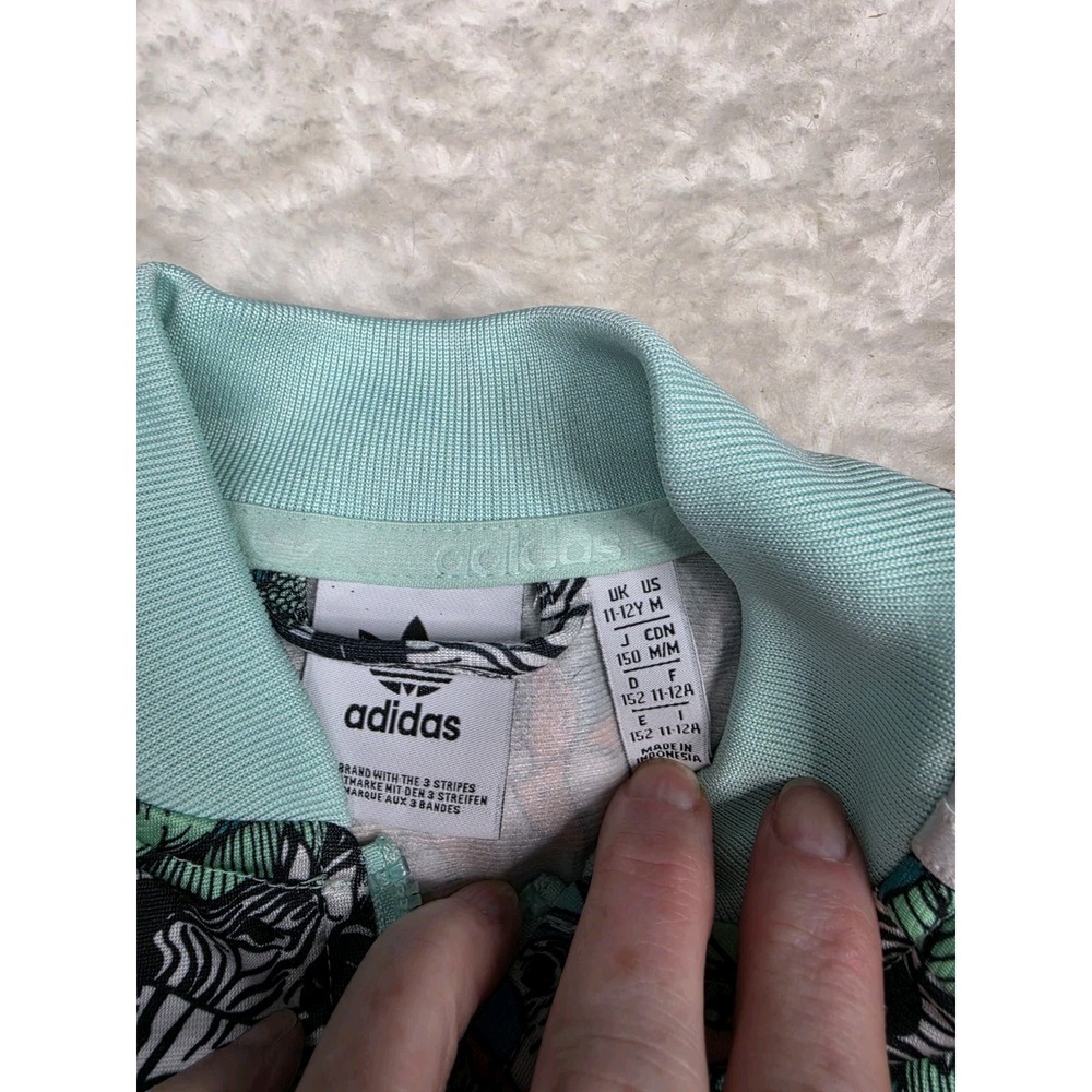 Adidas Originals SST Superstar Track Jacket Youth M Blue Zoo Full Zip Stripes - Picture 2 of 4